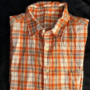 Arizona Jean Company XL orange plaid shirt